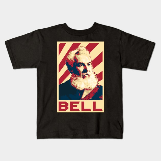 Alexander Graham Bell Retro Kids T-Shirt by Nerd_art